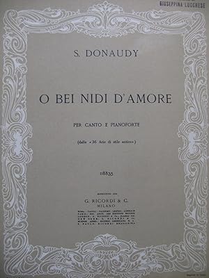 Immagine del venditore per DONAUDY S. O Bei nidi d'amore Chant Piano 1950 venduto da partitions-anciennes