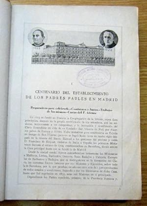 CENTENARIO DE LOS PP. PAULES. 1828- MADRID - 1928.