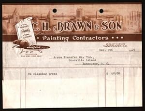 Commercial Invoice from C. H. Braun & Son, Painting Contractors, 1949