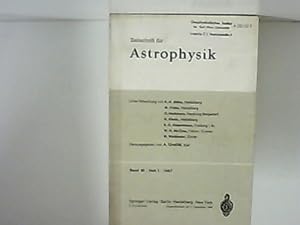 Imagen del vendedor de Zeitschrift fr Astrophysik Band 65.- Heft 1.- 1967. a la venta por Zellibooks. Zentrallager Delbrck