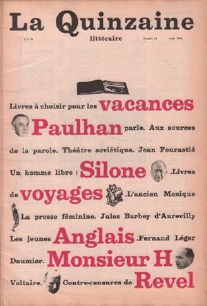 La quinzaine litteraire n° 10 / paulhan parle