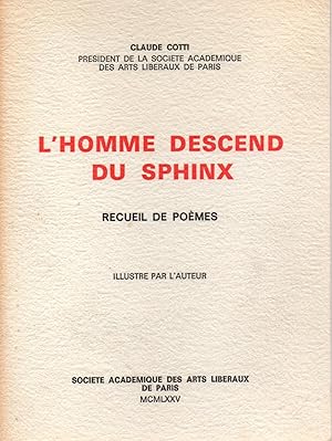 Imagen del vendedor de L homme descend du sphinx,recueil de poemes a la venta por JP Livres