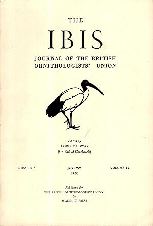 Bild des Verkufers fr The Ibis : Journal of the British Ornithologists' Union volume 121, Number 3, July 1979 zum Verkauf von Pendleburys - the bookshop in the hills