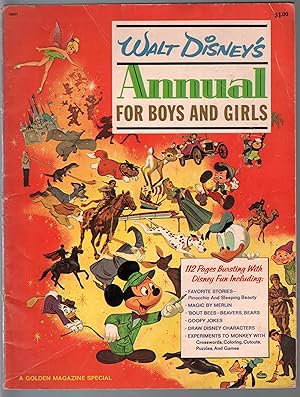 Immagine del venditore per Walt Disney's Annual 1966-Mickey Mouse-Pinocchio-puzzles-games-unused-VG+ venduto da DTA Collectibles
