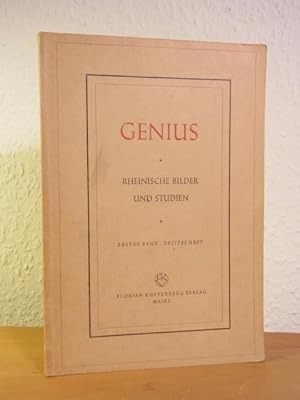 Bild des Verkufers fr Genius. Rheinische Bilder und Studien. Erster Band, drittes Heft zum Verkauf von Antiquariat Weber