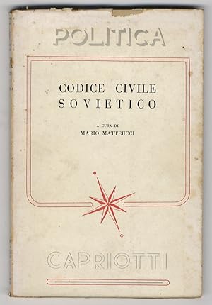 Bild des Verkufers fr Codice civile sovietico. zum Verkauf von Libreria Oreste Gozzini snc