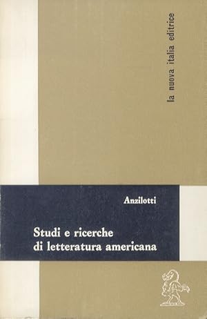 Bild des Verkufers fr Studi e ricerche di letteratura americana. zum Verkauf von Libreria Oreste Gozzini snc