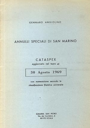 Annulli speciali di San Marino. Cataspex aggiornato nel testo al 30 Agosto 1969, con numerazione ...