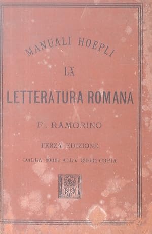 Bild des Verkufers fr Letteratura romana. Terza edizione riveduta e correta. zum Verkauf von Libreria Oreste Gozzini snc