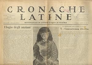CRONACHE latine. Settimanale di lettere d'arte e di teatro. Anno II, n. 5. 30 gennaio 1932.