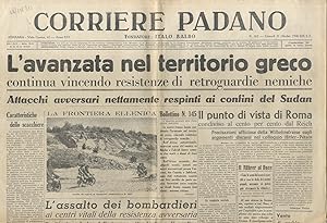 CORRIERE Padano. Fondatore Italo Balbo. Anno XVI. N. 262, giovedì 31 ottobre 1940.