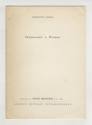Sénancour e Proust. Estratto da Studi Francesi, n. 26 - 1965.