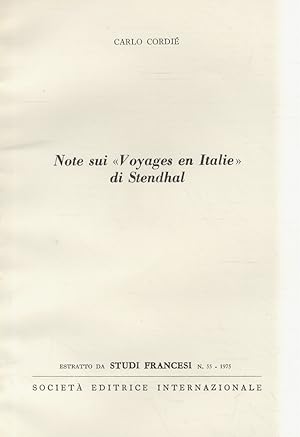 Note sui "Voyages en Italie" di Stendhal.