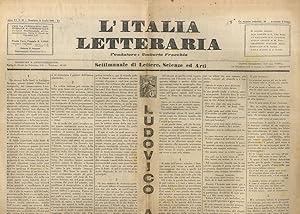 ITALIA (L') letteraria. Fondatore Umberto Fracchia. Settimanale di Lettere, Scienze ed Arti. Anno...