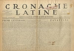 CRONACHE latine. Settimanale di lettere d'arte e di teatro. Anno II, n. 4. 26 gennaio 1932.