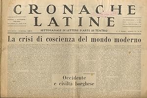 CRONACHE latine. Settimanale di lettere d'arte e di teatro. Anno II, n. 6. 6 febbraio 1932.
