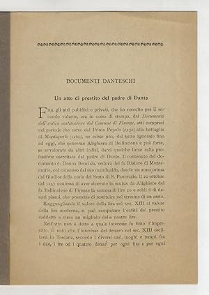 Documenti danteschi. Un atto di prestito del padre di Dante.