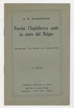 Imagen del vendedor de Perch l'Inghilterra and in aiuto del Belgio. (Dal giornale "The Nation", del 3 ottobre 1914). a la venta por Libreria Oreste Gozzini snc