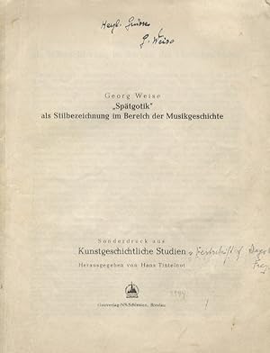 "Spätgotik" als Stilbezeichnung in Bereich der Musikgeschichte.