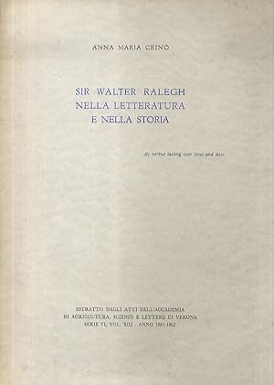 Seller image for Sir Walter Ralegh nella letteratura e nella storia. for sale by Libreria Oreste Gozzini snc