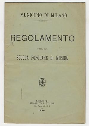 Regolamento per la Scuola di Musica (in Milano).