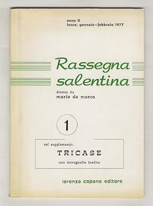 "Rassegna Salentina". Diretta da Mario de Marco. Anno II, n. 1, gennaio-febbraio 1977. (Nel suppl...