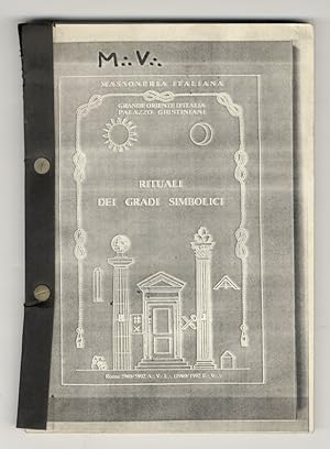 Massoneria italiana. Grande Oriente d'Italia, Palazzo Giustiniani: Rituali dei Gradi Simbolici.
