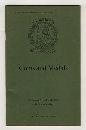 Coins, medals and orders. (Auction sale). Tuesday November 23, 1965.