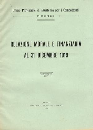 Relazione morale e finanziaria al 31 dicembre 1919.