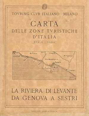 Carta delle zone turistiche d'Italia: la Riviera di Levante, da Genova a Sestri.