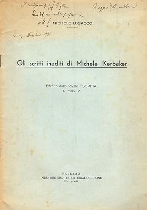 Gli scritti inediti di Michele Kerbacher. Estratto dalla Rivista "Sophia", n. IV.