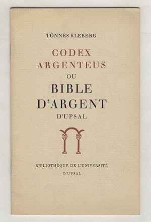 Bild des Verkufers fr Codex Argenteus ou Bible d'Argent d'Upsal. Bibliothque de l'Universit, d'Upsal. zum Verkauf von Libreria Oreste Gozzini snc