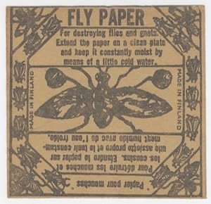 (Curiosità). "Papier pour mouches". Pour détruire les mouches et les consins. Etendre le papier s...