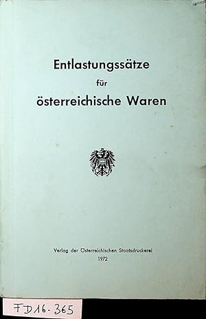 Seller image for Entlastungsstze fr sterreichische Waren. for sale by ANTIQUARIAT.WIEN Fine Books & Prints