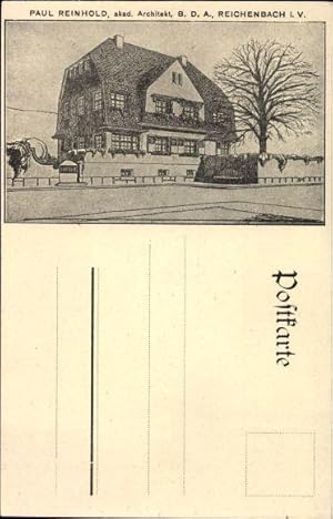 Bild des Verkufers fr Ansichtskarte / Postkarte Reichenbach im Vogtland, Blick auf Wohnhaus, Architekt Paul Reinhold zum Verkauf von akpool GmbH