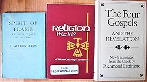 Seller image for Lot of Three Religious Books: Spirit of the Flame, the Four Gospels, and Religion: What is It for sale by Ken Jackson