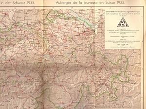 Die Jugendherbergen in der Schweiz 1933 / Auberges de la jeunesse en Suisse 1933 (Übersichtskarte...