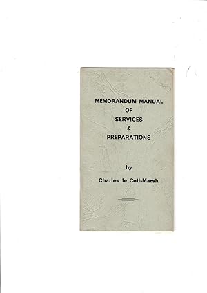 Imagen del vendedor de Memorandum manual of services & preparations a la venta por Gwyn Tudur Davies