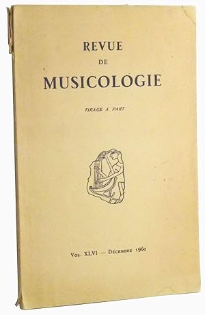 Immagine del venditore per Revue de Musicologie: Tirage a Part. Vol. XLVI, Dcembre 1960. La Folle Sarabande venduto da Cat's Cradle Books