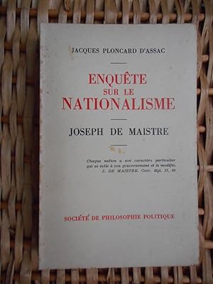 Seller image for Enquete sur le nationalisme - Joseph de Maistre for sale by Frederic Delbos