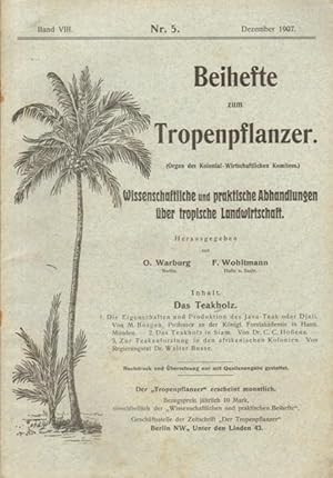 Beihefte zum Tropenpflanzer. (Organ des Kolonial-Wirtschaftlichen Komitees). Wissenschaftliche un...