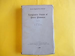 Imagen del vendedor de Langland's Vision of Piers Plowman. Text B. Edited By W.W. Skeat. a la venta por Carmarthenshire Rare Books