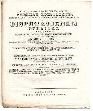 Bild des Verkufers fr Theses ad disputationem publicam. zum Verkauf von Wissenschaftliches Antiquariat Kln Dr. Sebastian Peters UG