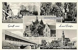 Ansichtskarte "Gruß aus Leer/Ostfriesland" 5 Motive 50er Jahre.