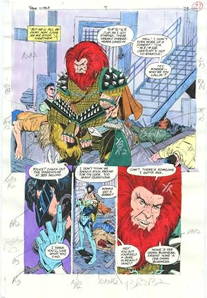 Original D.C. Color Guide Team Titans #7 Pg 23 Phil Jiminez VG