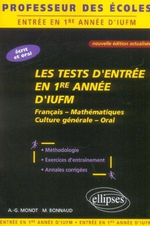 Les tests d'entrée en 1re année d'IUFM