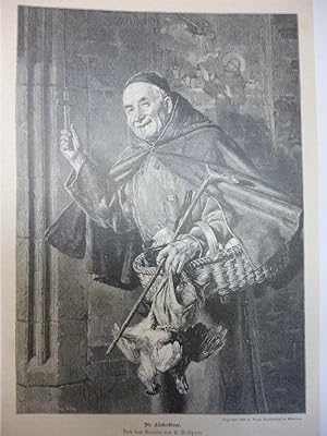 Image du vendeur pour Orig. Holzstich - Grtzner - Die Klosterbiene. Nach dem Gemlde von E. Grtzner. mis en vente par Allguer Online Antiquariat