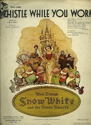 Bild des Verkufers fr Whistle While You Work [Vintage Piano and Voice Sheet Music] Walt Disney's First Full Length Feature Production 'Snow White and the Seven Dwarfs' zum Verkauf von Little Stour Books PBFA Member