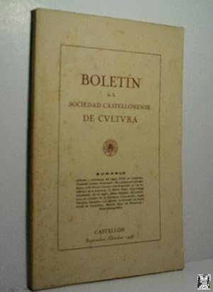 BOLETIN DE LA SOCIEDAD CASTELLONENSE DE CULTURA. TOMO XXII - SEPTIEMBRE-OCTUBRE 1946 - CUADERNO V