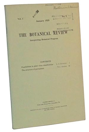 Bild des Verkufers fr The Botanical Review: Interpreting Botanical Progress, Vol. I, No. 1 (January 1935) zum Verkauf von Cat's Cradle Books